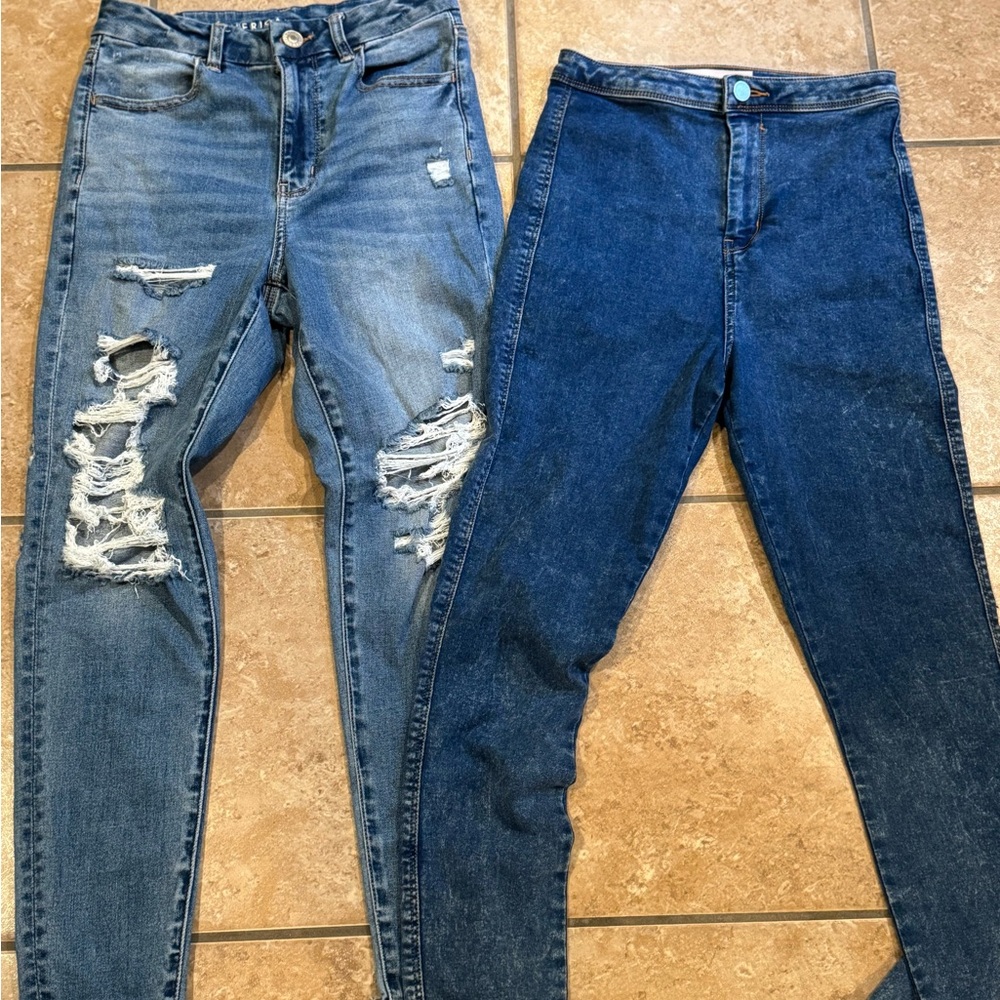 American Eagle Outfitters Distressed and Classic Blue Skinny Jeans